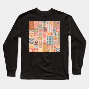 Folk Art seamless pattern Long Sleeve T-Shirt